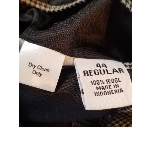 Joseph & Feiss Int'l Blazer Men's Brown Wool Houndstooth Sport Coat Size 44R - Picture 10 of 10